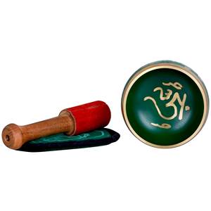 Bol chantant bouddhiste tibétain fait à la main OM article en laiton fabriqué en Inde - Product Image 2