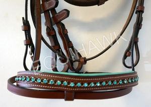 Brida de caballo con acento de cristal Aguamarina de lujo al por mayor banda para cejas de cuero de primera calidad y banda para la nariz Proveedores superiores - Product Image 3