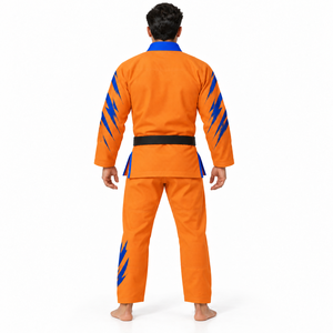 Kimono de Jiu-Jitsu Brésilien Ultra-Léger Mangoes Fashion, Imprimé Éclair Orange et Bleu, 100% Coton, Unisexe, pour Entraînement et Compétition - Product Image 3