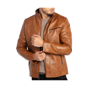 Trendy Spring Autumn New Men's Leather Jacket Stand Collar <b>Clothing</b> Plus Size jacket for men - Product Image 3