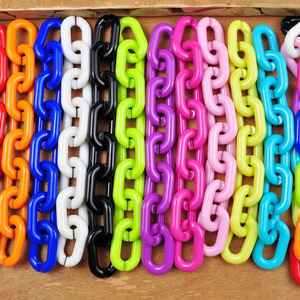 Rideau de chaînes en acrylique arc-en-ciel, séparateur d'espace en résine, écran suspendu, décoration intérieure, toile de fond de mariage, maillons de chaîne en plastique - Product Image 3