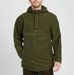 Veste de pêche à la mouche décontractée en toile unie avec capuche, coupe-vent, respirante, grande taille, fermeture éclair, pour homme, hiver - Product Image 1