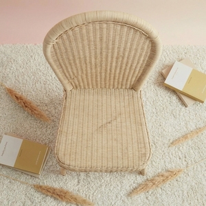 Chaise de salle à manger en rotin naturel tressé à la main, écologique, rustique, vintage, pour restaurant, café, terrasse, sans accoudoirs - Product Image 5
