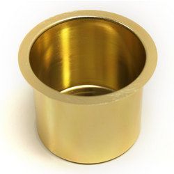 Portabicchieri a incasso in alluminio color oro vivido con boccole premium - Product Image 1