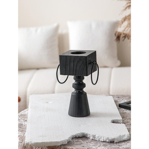 เชิงเทียนวินเทจสีดำ เชิงเทียนไม้เนื้อแข็งสำหรับตกแต่งโต๊ะในวันอีสเตอร์ ของขวัญงานแต่งงาน เชิงเทียนสไตล์เรโทร โดย MULTI CRAFT - Product Image 6