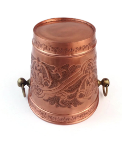 Seau à glace/réfrigérateur à vin en cuivre rayé fait main sur mesure, durable, écologique et portable pour restaurants et bars (vente en gros) - Product Image 5