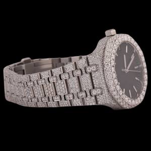 Most Trending <b>Black</b> Dial Custom Moissanite Fully Iced Out Diamond Wristwatch for <b>Man's</b> Hip Hop Style Bezel Setting Unique <b>Watch</b> - Product Image 4