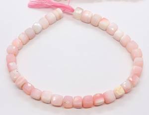 Perles cubiques facettées en opale rose naturelle AAA, 8-9 mm, pierres précieuses en opale de forme boîte, perles cubiques 3D de 8 pouces, perles d'opale rose pour la fabrication de bijoux - Product Image 6