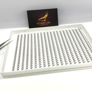 Synthetic Hair Handmade Premium Lash Extensions Natural Long Black Matte Thin Base Volume XL/XXL <b>Tray</b> Easy Fan Custom Packaging - Product Image 3