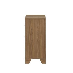 Cómoda de Seis Cajones Color Nogal con Tiradores Negros, Estilo Transicional, con Rieles Metálicos Centrales para Dormitorio, 1 Unidad - Product Image 6