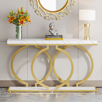 Table console moderne en métal pour salon et entrée, meubles de luxe pour salon