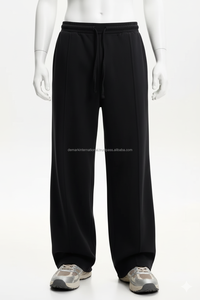 Custom Stripe <b>Stacked</b> Sweet Pants Baggy Loose Men's Formal Trouser Polyester Cotton Straight Premium Breathable High Waist - Product Image 2