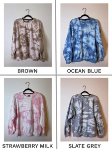 เสื้อสเวตเชิ้ตผู้ชายคอกลมทรงโอเวอร์ไซส์ ลายมัดย้อม ถักนิตติ้ง สวมใส่สบายๆ สำหรับฤดูใบไม้ร่วง ทรงปกติ แขนยาว - Product Image 3