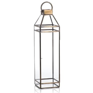 Lanterne à bougie en métal noir classique, décorative, à suspendre, en verre, pour les centres de table de mariage, la décoration de la maison et du jardin - Product Image 6
