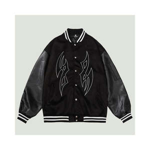 High Quality <b>Men's</b> Winter High Street Wool Varsity <b>Jacket</b> Red Black College <b>Baseball</b> Sports Club Reversible College Varsity - Product Image 1