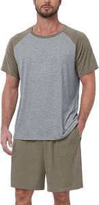 Conjunto de Pijama para Hombre, Pijama de Verano, Ropa de Dormir Ligera de Manga Corta, Conjunto de Dormir Suave y Cómodo con Bolsillo - Product Image 5
