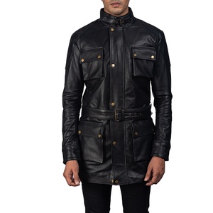 Nueva Chaqueta Bomber Larga Informal para Hombre con Chaqueta Corta de Cuero Genuino Holgada para Otoño y Forro de Poliéster para la Temporada de Primavera 2026 - Product Image 2