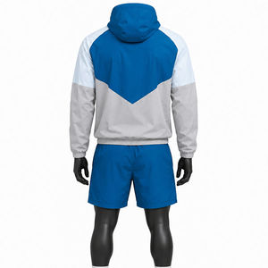 Ensemble de veste coupe-vent en polaire à capuche pour homme WARPRO INDUSTRY, motif de crânes imprimé numériquement, polyester à séchage rapide, décontracté, automne - Product Image 2