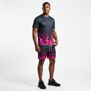Wholesale Sublimated Printed T Shirts Short <b>Set</b> Piece <b>Set</b> T shirt and Shorts <b>Set</b> mesh Breathable unisex tshirt and short - Product Image 1