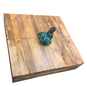 Modern Home Decor Solid Mango <b>Wooden</b> <b>Square</b> Shape Natural Finish Home Living Room Center <b>Coffee</b> <b>Table</b> For Hotel Villa Cafe Use - Product Image 6