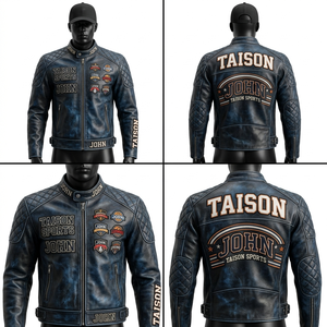 <b>Mens</b> Premium 420 GSM PU <b>Leather</b> <b>Jacket</b> Khaki Cream Contrast Panels Chenille Embroidery Custom Logo <b>men's</b> <b>Leather</b> <b>Jacket</b> - Product Image 6