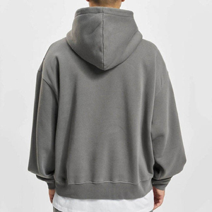 Custom Logo Acid Washed Hoodies Vintage Drop Shoulder Oversized <b>Cropped</b> <b>Zip</b> <b>up</b> Hoodies for Men - Product Image 2