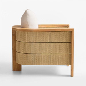 Ensemble de canapés d'extérieur en teck imperméable pour patio, combinaison de meubles de loisirs pour villa, canapé d'extérieur en bois massif pour jardin - Bisou - Product Image 4