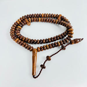 Tasbih Misbah Católico Musulmán Personalizado de Madera de Acacia Pulida Estilo Antiguo, Rosario de 100 Cuentas, Tasbeeh de Oración de Madera de Alta Calidad - Product Image 4