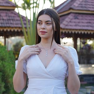 Romantic Luxury Diamond Forever Symbol <b>Gold</b> Necklace for Women Engagement & Bridal Gift Party & Anniversary Elegant Styling - Product Image 5