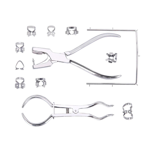 Complete Rubber Dam Dental Isolation Instrument Set with Stainless Steel <b>Frame</b> Punch <b>Clamp</b> Forceps Assorted <b>Clamps</b> and Placement - Product Image 4