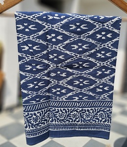 Hand Block Print Cotton <b>Sarong</b> Pareo Indigo Ikat Leopard Paisley Beach Wrap Women 1 Boho <b>Bikini</b> Cover Lightweight Resort Wear - Product Image 2