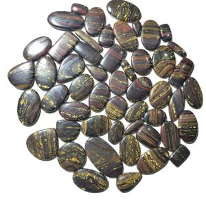 อัญมณีทรงหลังเบี้ยทรงตาเสือแบบเหล็กธรรมชาติขนาด20-45มม. 8-12กรัมแบบหลวมๆสำหรับพันเครื่องประดับและใช้บำบัดจักระ - Product Image 2