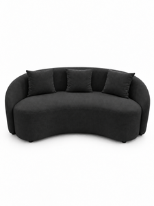 Canapé Courbé Cello Noir par Emerald Sofa, Canapé Rond Moderne et Contemporain pour Salon, Studio, Fabrication Personnalisée de Tissus - Product Image 1