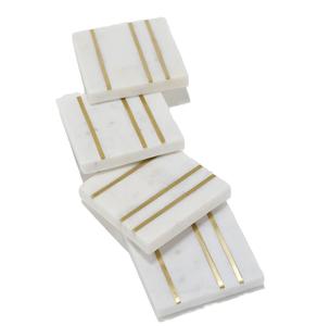 Factory Wholesale Non Slip Marble <b>Coasters</b> Table Mats & Pads For Dining Table Kitchen Accessories Round White Stone <b>Tea</b> <b>Coasters</b> - Product Image 2