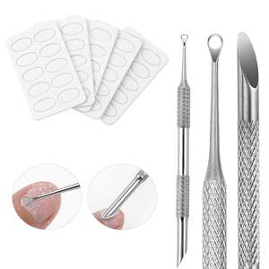 Pousse-cuticules professionnel double face robuste en acier inoxydable à bord large pour manucure et pédicure - Product Image 6