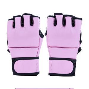 Custom Logo Half-Finger MMA Gloves-Outdoor Use High Quality Leather Made <b>Hook</b> & Loop Closure Adjustable MMA Gloves - Product Image 5
