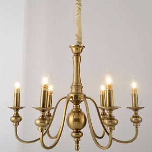France Palace Chandeliers Decorative Living Room Ceiling <b>Lights</b> Brass Candle Holder <b>Dining</b> Room Copper Pendant Lamp - Product Image 3