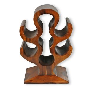 Premium Wooden Wine Bottle Rack For Countertop Display <b>Storage</b> With Stylish Design For Home And Restaurant Use - Product Image 1
