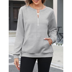 High Quality <b>Women</b> <b>Quarter</b> <b>Zip</b> Sweatshirt Featuring Lightweight Performance Fabric Design For Fitness Training And Casual Style - Product Image 4