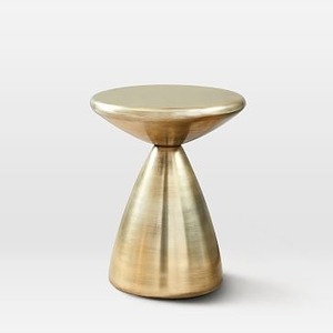 Mesa Consola Redonda Moderna de Latón con Base de Pedestal para Sala de Estar, Mueble para el Hogar, Diseño Estable - Product Image 1
