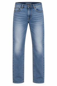 Jeans elásticos de corte recto para hombre, personalizados por OEM, estilo moderno, combinables con todo, ajustados, holgados, casuales, largos, para primavera y otoño. - Product Image 6