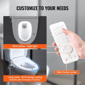 Sedile del water bianco intelligente con telecomando allungato Bidet luce notturna elettrica autopulente essiccatore d'aria facile installazione - Product Image 4