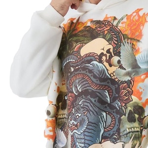เสื้อฮู้ดดี้สตรีทแวร์เนื้อหนา 500 GSM พิมพ์ลายสกรีนคุณภาพสูง แบบ DTG สำหรับผู้ชายและผู้หญิง - Product Image 5
