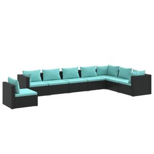 Conjunto de Muebles de Jardín en Negro y Azul Agua, Colección Elegante para Patio - Product Image 2