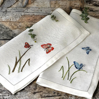 Serviette en lin Wildgrass & Wings - Serviette de table en lin 100% naturel de qualité supérieure pour la salle à manger, les mariages, les hôtels, les restaurants et la décoration de la maison