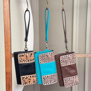 กระเป๋าคลัทช์หนังแท้สำหรับผู้หญิงดีไซน์ใหม่กระเป๋าใส่บัตรเครดิตหนังแท้พิมพ์ลายนูนสินค้ามาใหม่ - Product Image 5