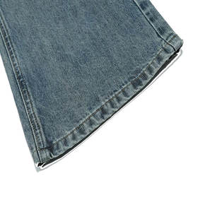 Jeans droits amples à taille haute pour hommes, personnalisables, faible MOQ, en coton 100% délavé à la pierre, respirant, séchage rapide, style urbain - Product Image 3