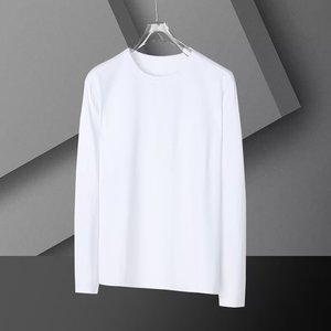 T-shirt de base pour homme à manches longues, col rond, grande taille, personnalisé avec logo OEM, prix usine Chine Bangladesh - Product Image 6