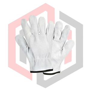 Gants de travail pour hommes en cuir de vachette pleine fleur, courts, résistants aux coupures, aux produits chimiques, aux chocs, antidérapants, résistants aux déchirures et respirants - Product Image 1