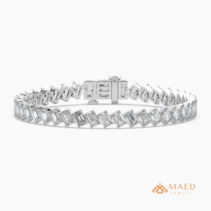 สร้อยข้อมือเทนนิสโมอิสซาไนต์เงินแท้ 925 สร้อยข้อมือแบบโซ่เส้นเล็ก เครื่องประดับแฟชั่นสำหรับผู้หญิง สไตล์หรูหราทันสมัยแบบนิวยอร์กซิตี้ - Product Image 1